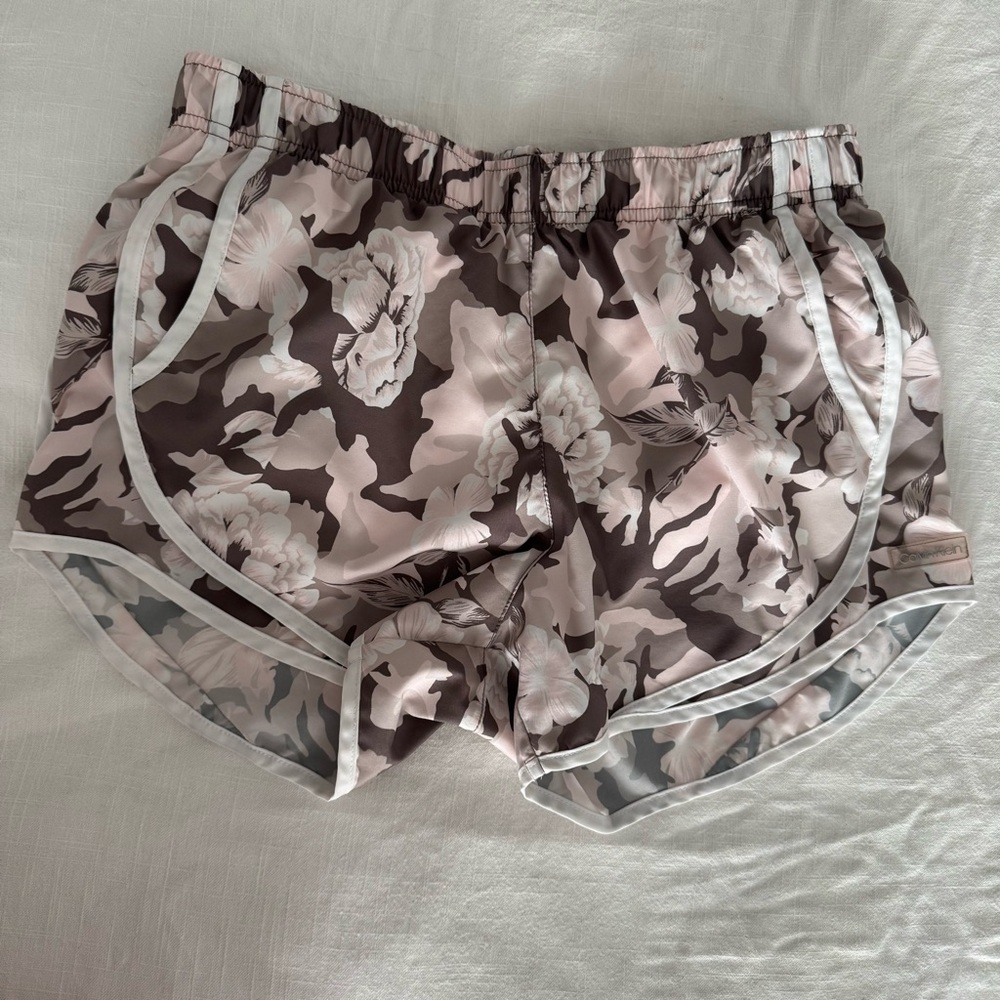 Calvin Klein camo/floral athletic running shorts